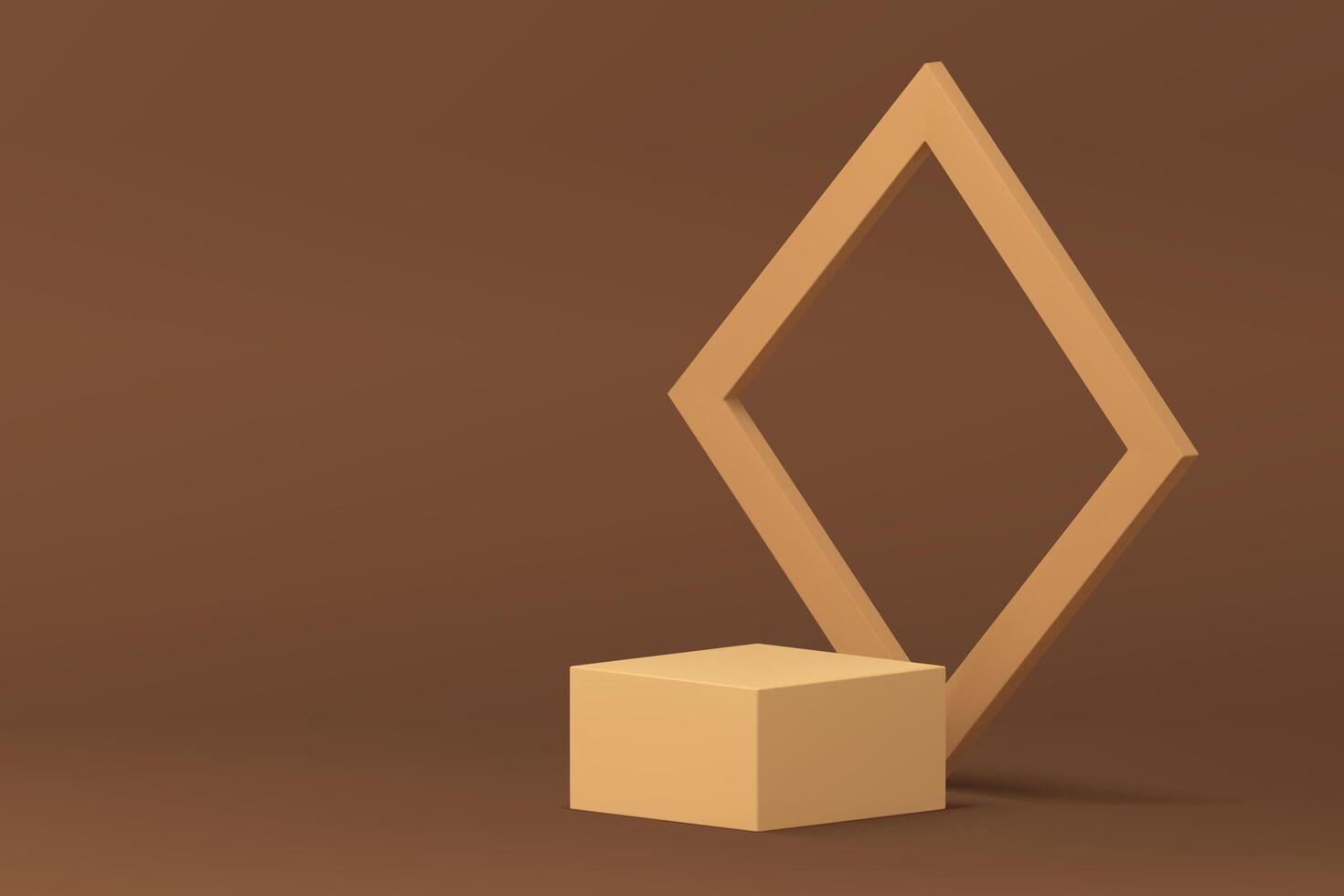 Beige neutral 3d podium geometric pedestal mock up for cosmetic product show presentation vector