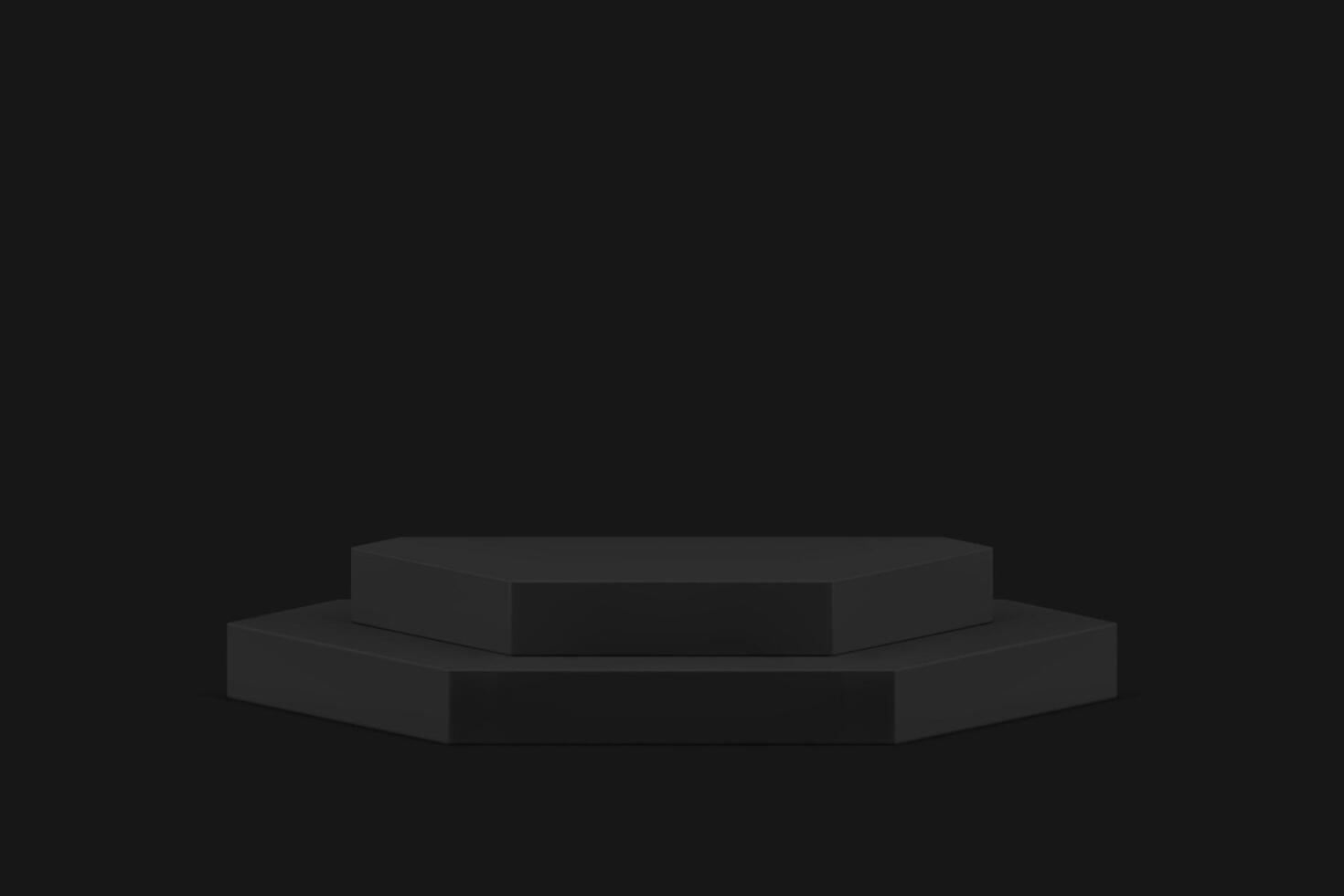Black 3d podium pedestal step display for male product presentation realistic illustration vector