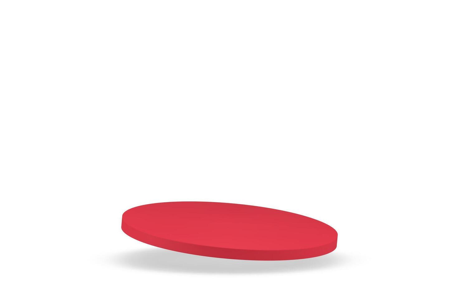 Red 3d fashion cylinder displaced podium round pedestal mock up for cosmetic product show vector