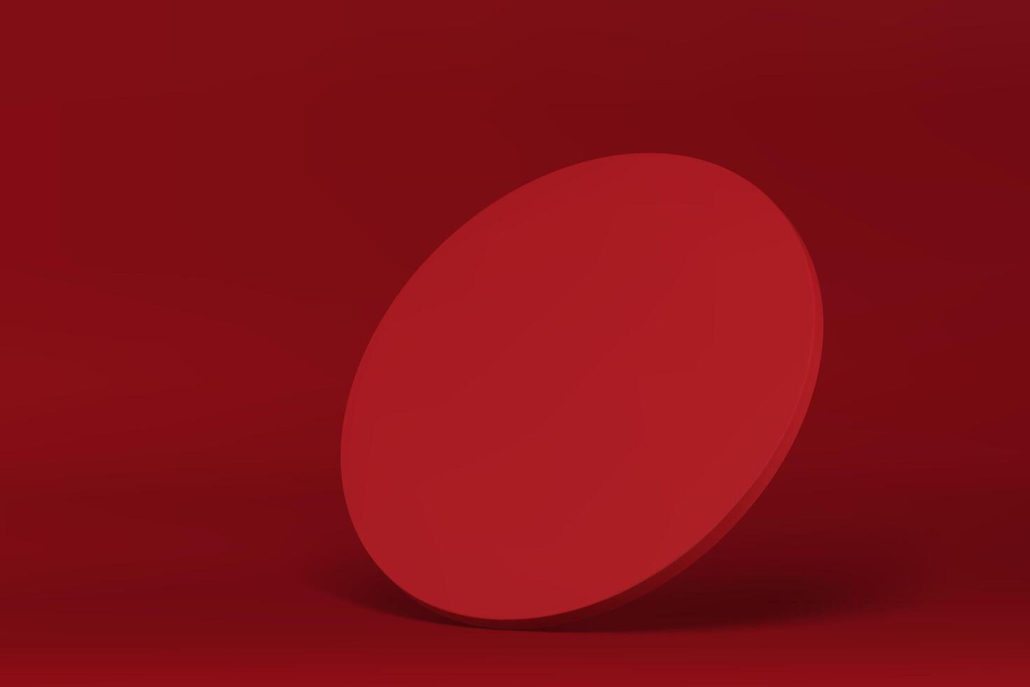 Red 3d circle wall diagonal cylinder promo showroom decorative element realistic illustration vector