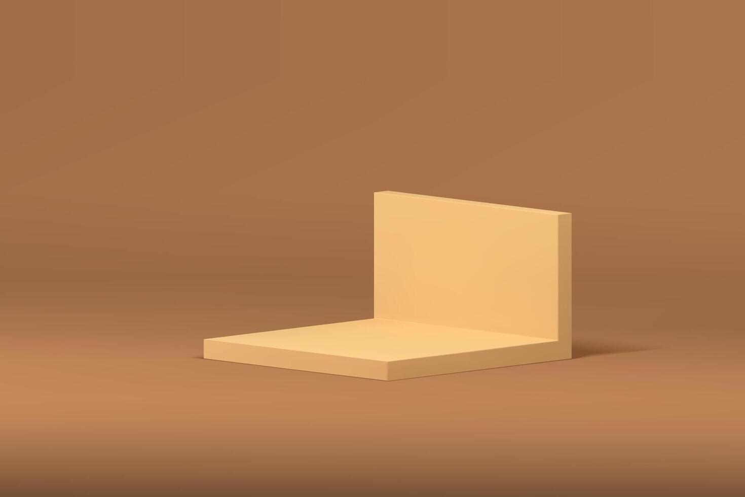 Beige 3d podium pedestal geometric showcase for product commercial presentation realistic vector