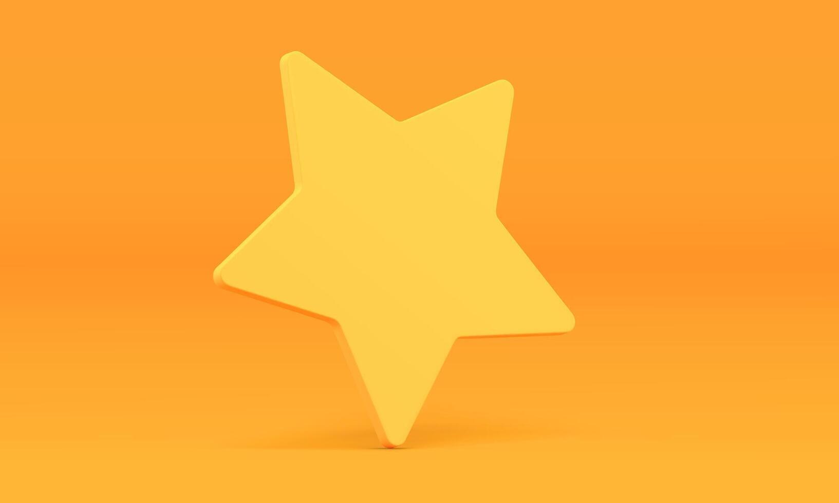 Yellow 3d star five point abstract decor element for showroom studio background illustration vector