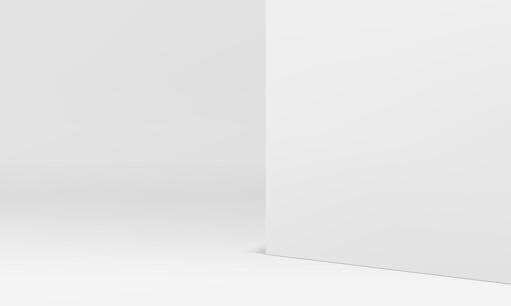 White 3d showcase display interior mock up for cosmetic product show presentation realistic vector