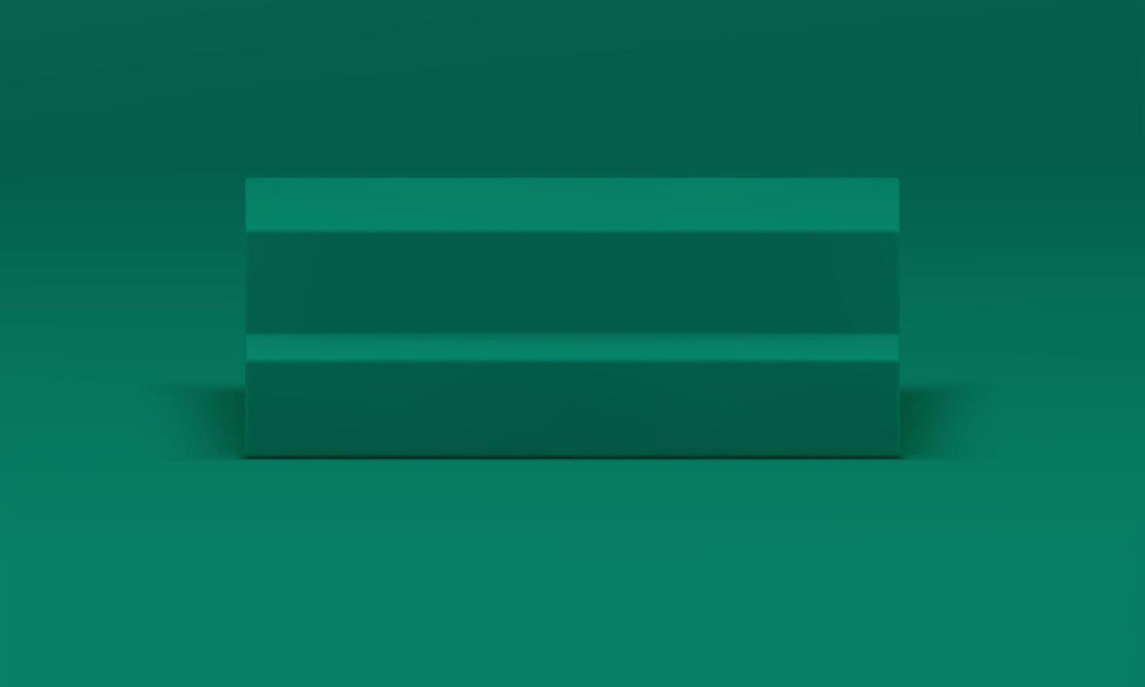 Green 3d staircase podium modern display with steps interior decor minimalist element vector