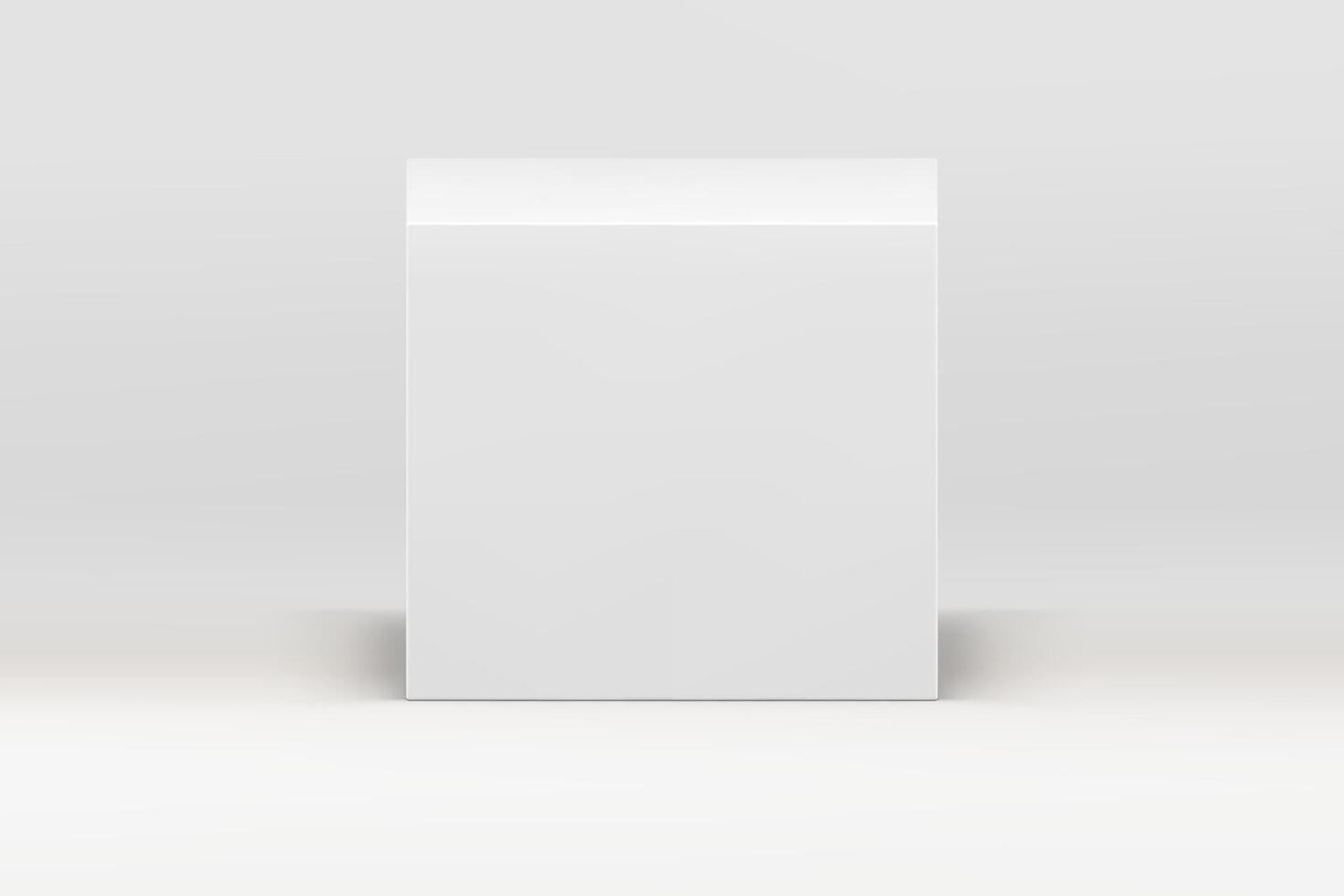 White 3d cube neutral podium promo pedestal for product commercial presentation show vector