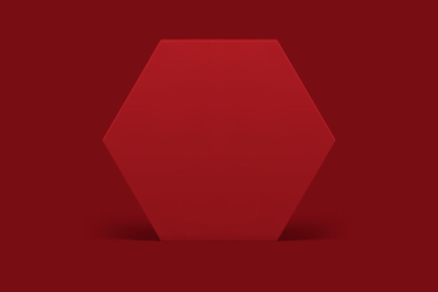 Red 3d hexagonal wall fashion promo studio background for product presentation illustration vector