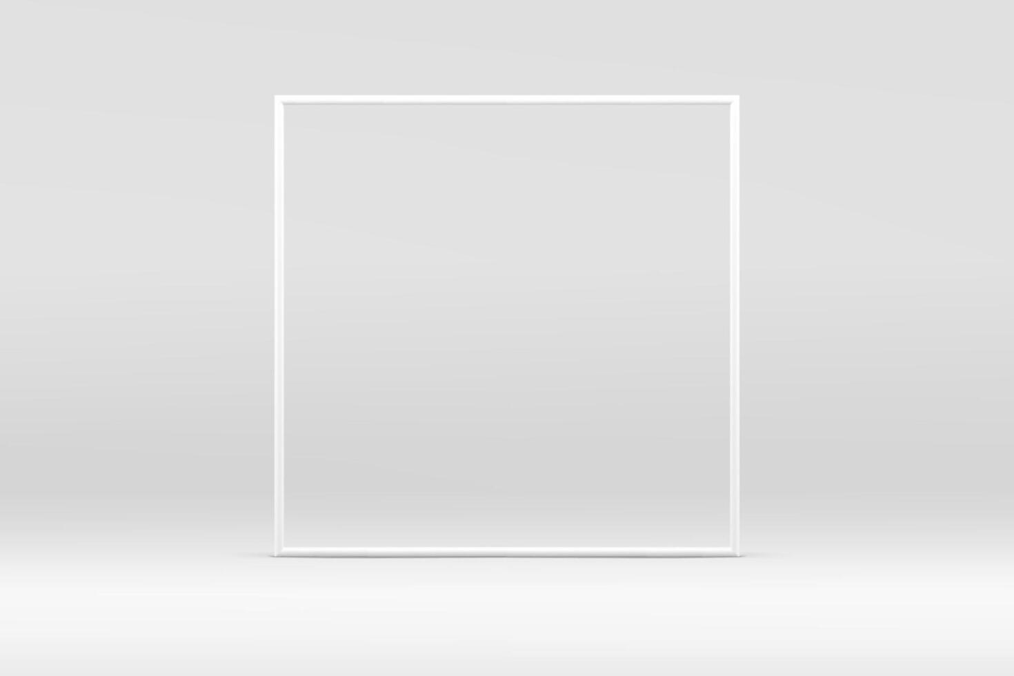 White 3d squared frame geometric modern minimal showcase for product show realistic vector
