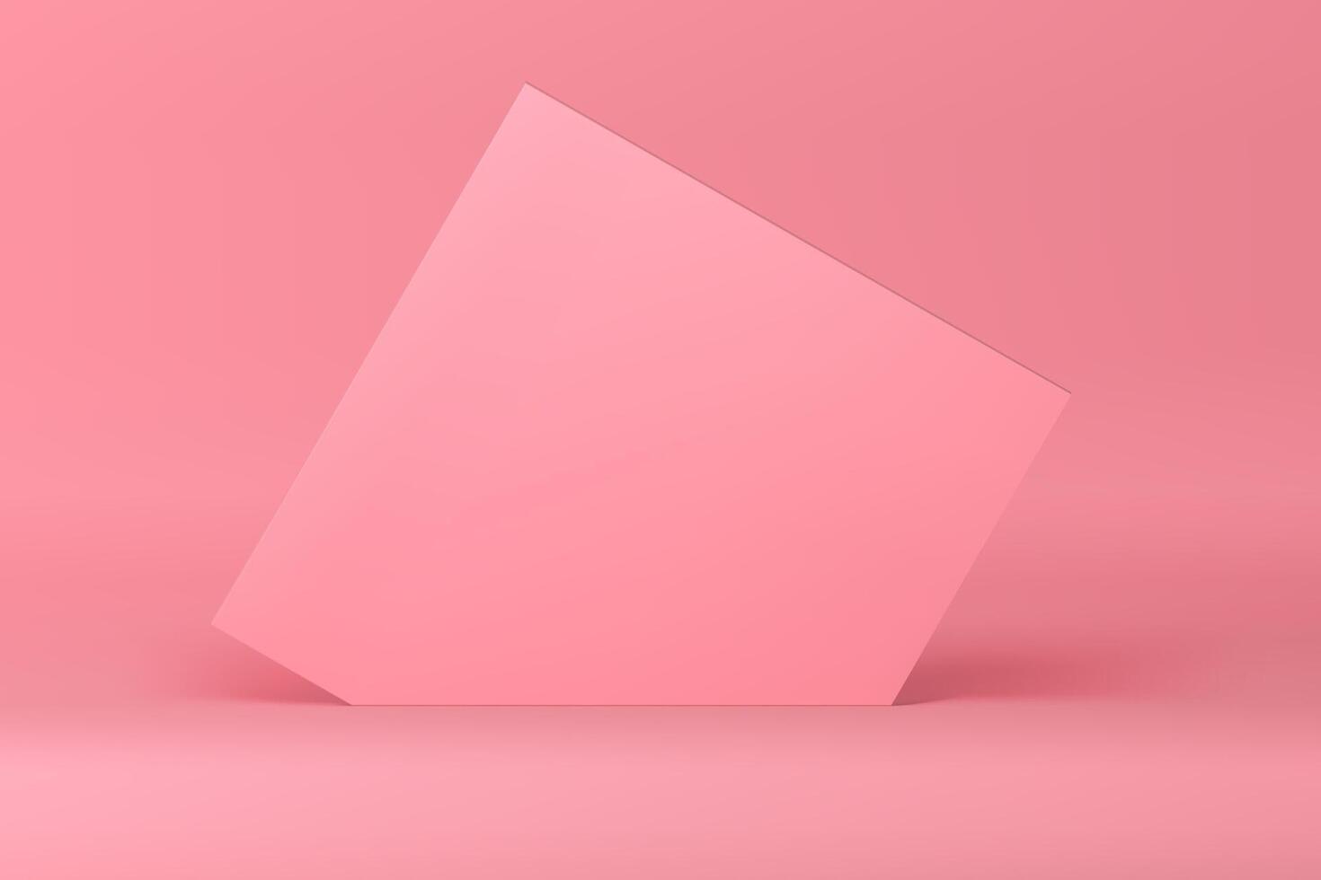 Pink elegant 3d wall abstract geometric background display for feminine beauty product promo vector