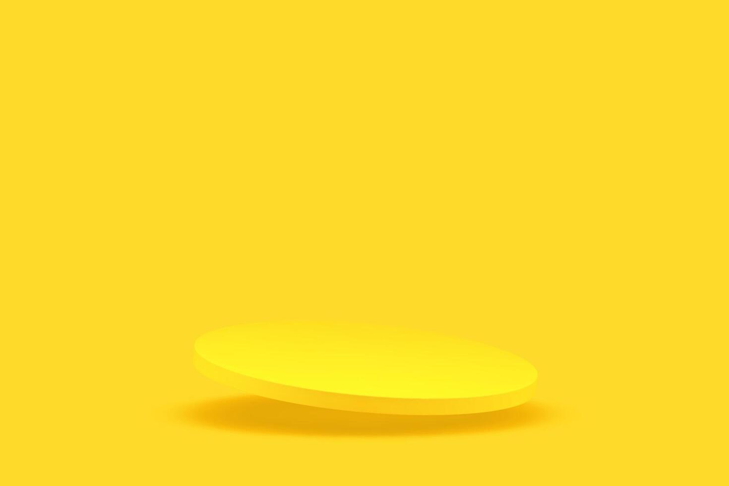 3d cylinder flying podium yellow displaced pedestal cosmetic product presentation realistic vector