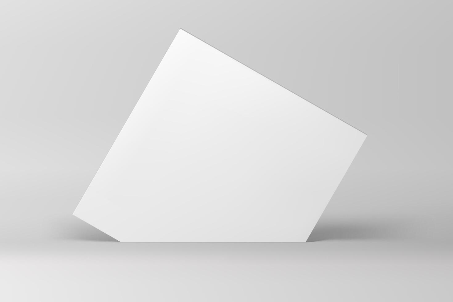 White 3d geometric abstract wall pentagonal neutral background for product presentation vector