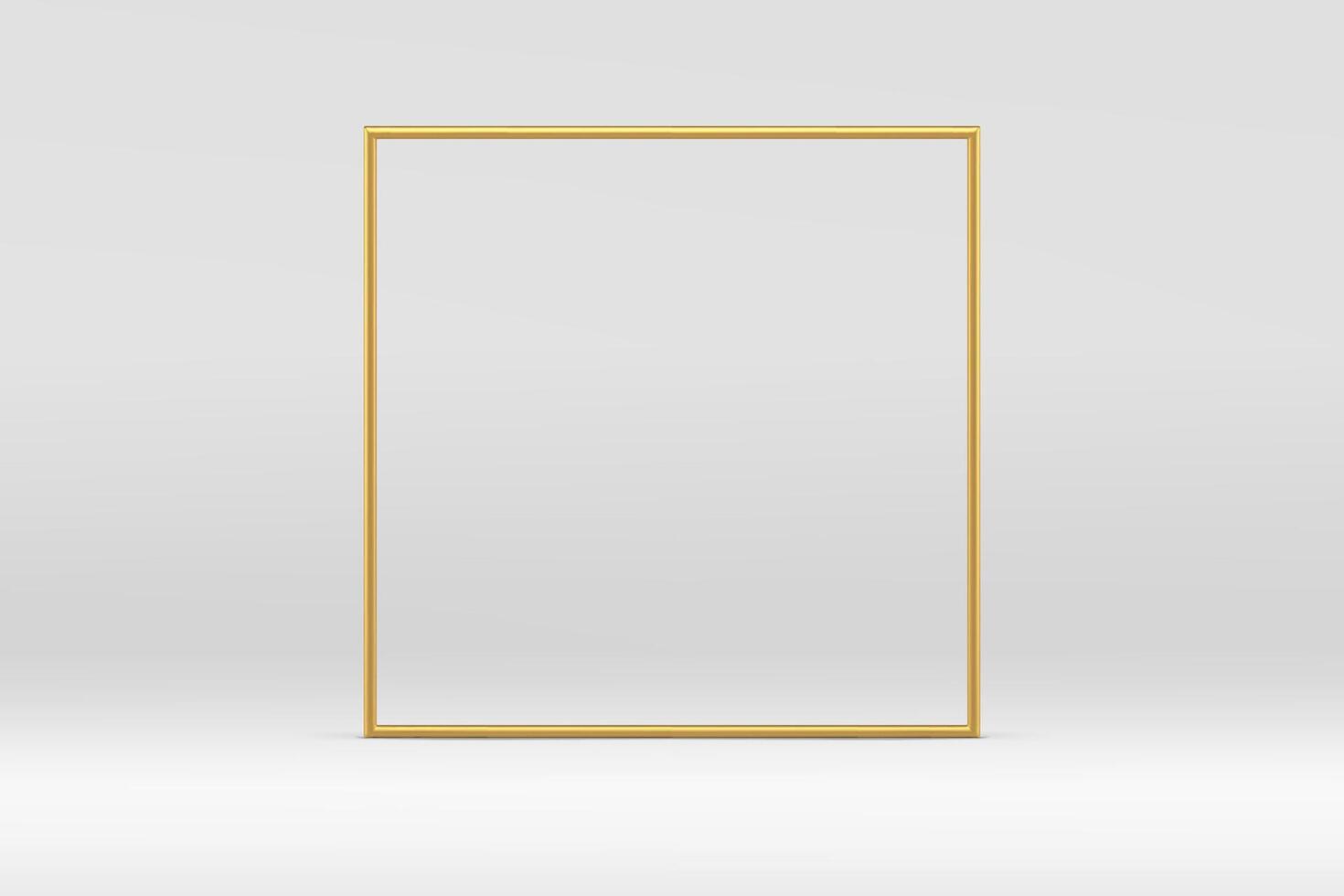3d golden squared frame geometric display mock up for cosmetic product show presentation vector