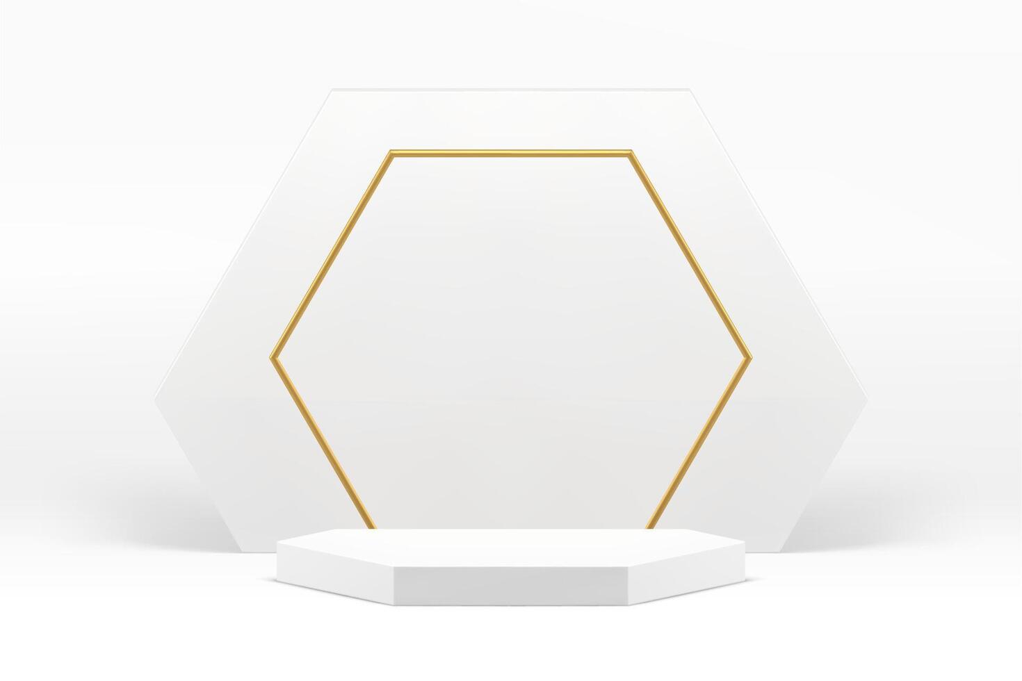 White luxury 3d podium elegant pedestal mock up for cosmetic product show presentation vector