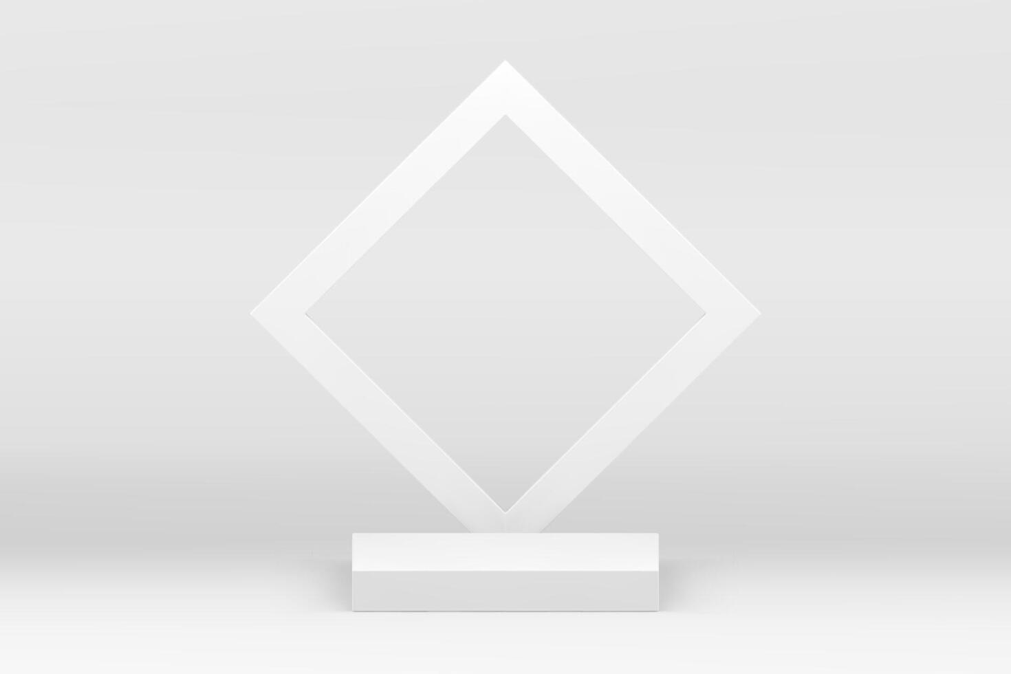 White 3d geometric podium squared pedestal mock up for cosmetic product show presentation vector
