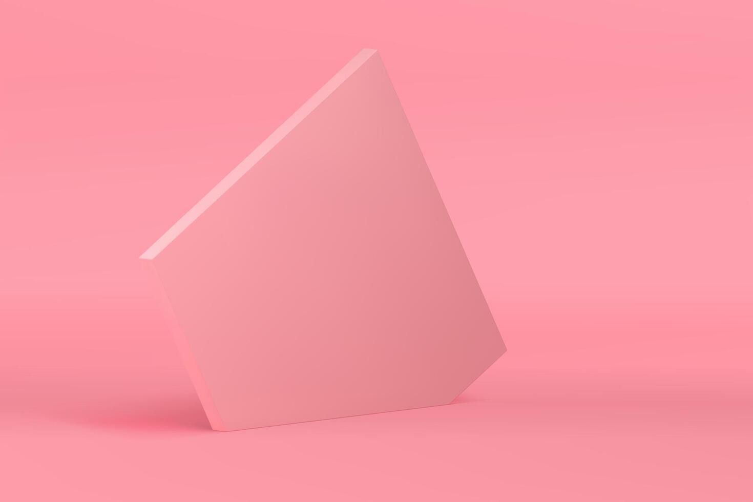 Pink 3d pentagonal wall modern elegant showcase background for product presentation vector