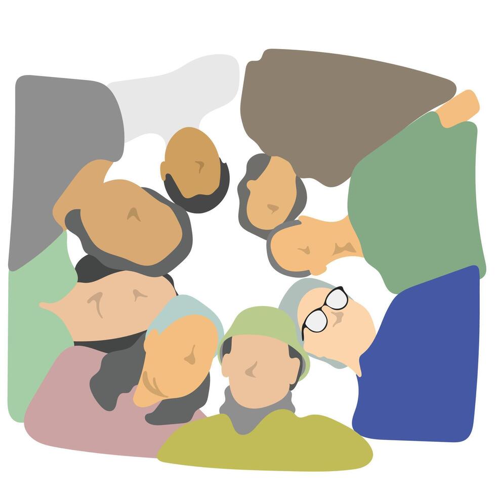 eight people taking selfie together for teamwork illustration isolated on white background vector