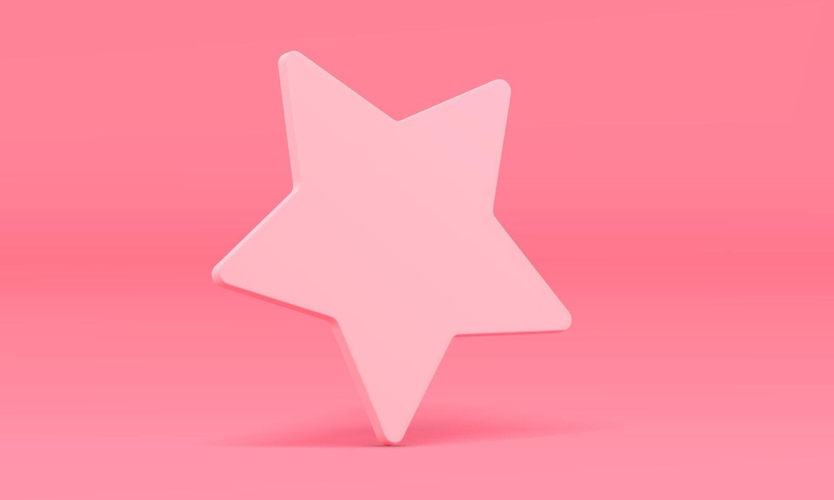 3d star pink stand decorative wall backdrop mock up for cosmetic product show presentation vector
