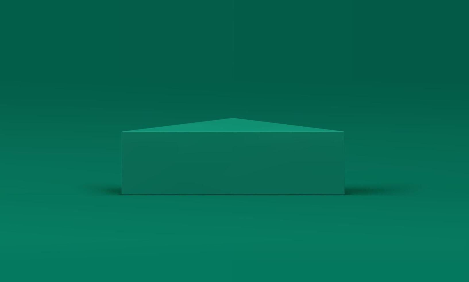 3d green triangle podium modern platform for product commercial presentation realistic vector