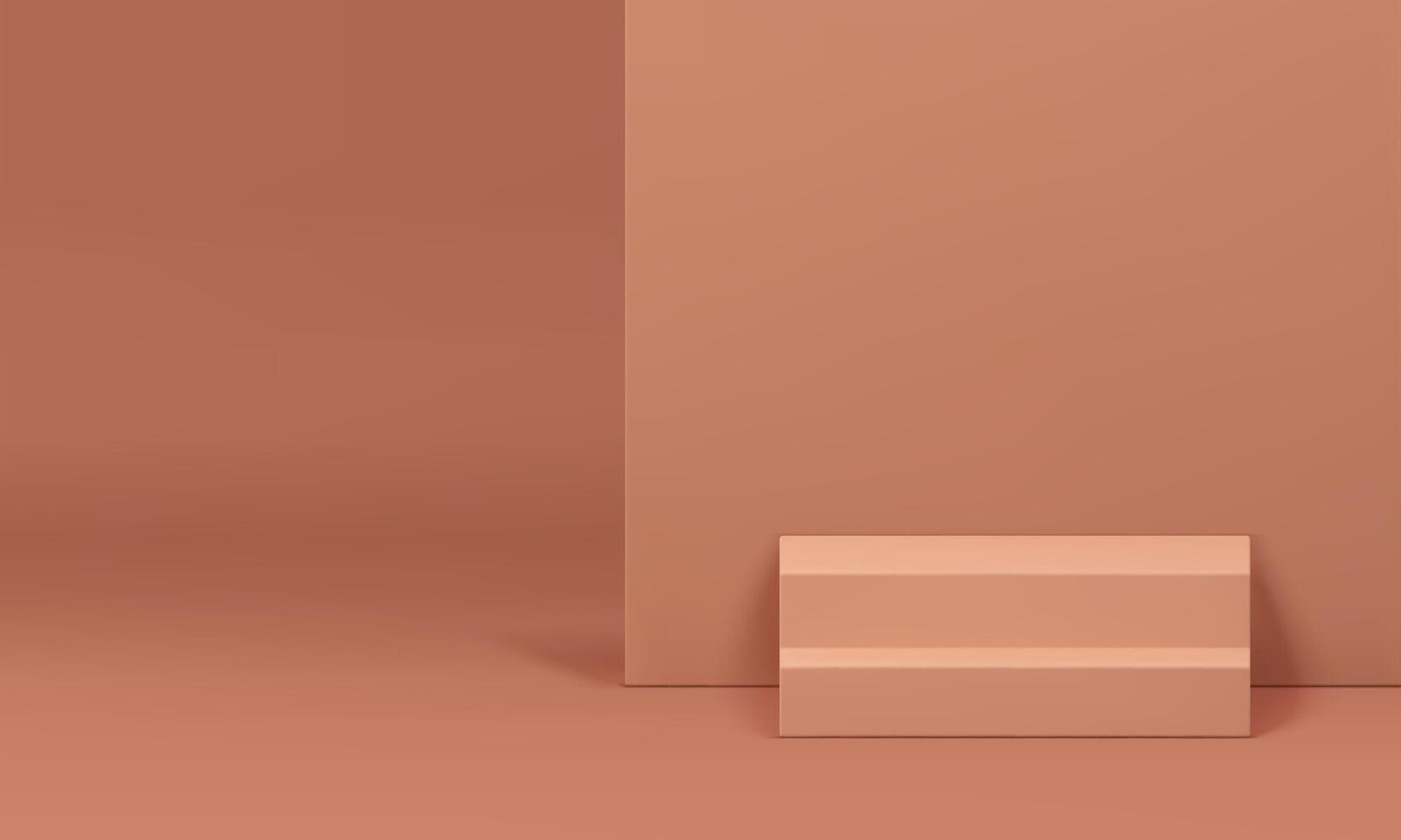 Realistic 3d staircase podium pastel pedestal showroom display neutral studio background vector