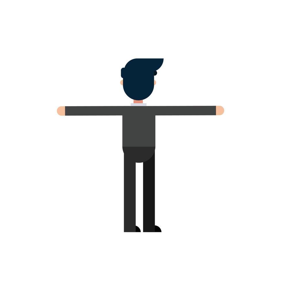 Man stretch out hands, flat design illustration vector