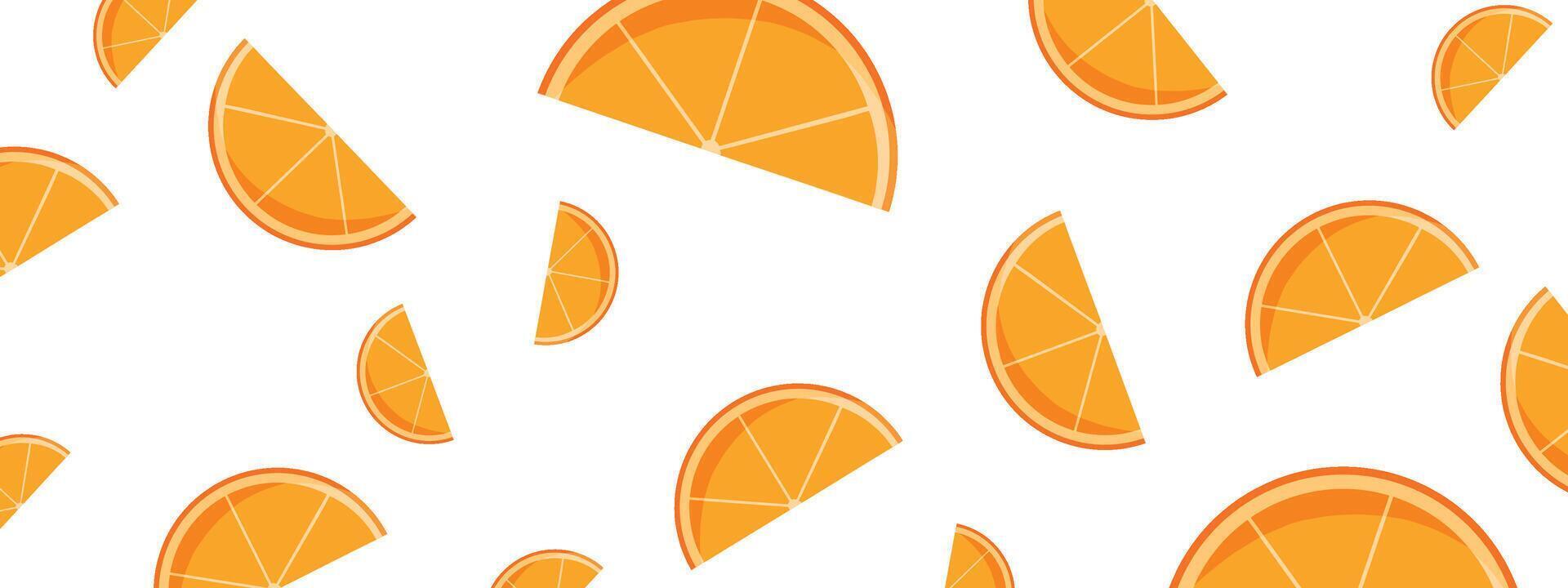 Orange fruit half of slice floating, isolated on white background. illustration vector