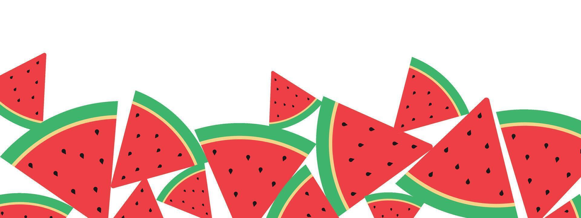 Sliced of fresh watermelon fruit isolated on transparent background vector