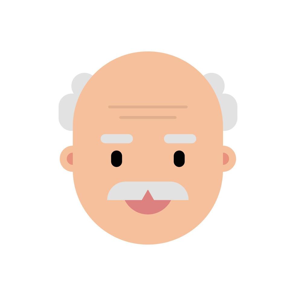 Grandpa character face design illustration. vector