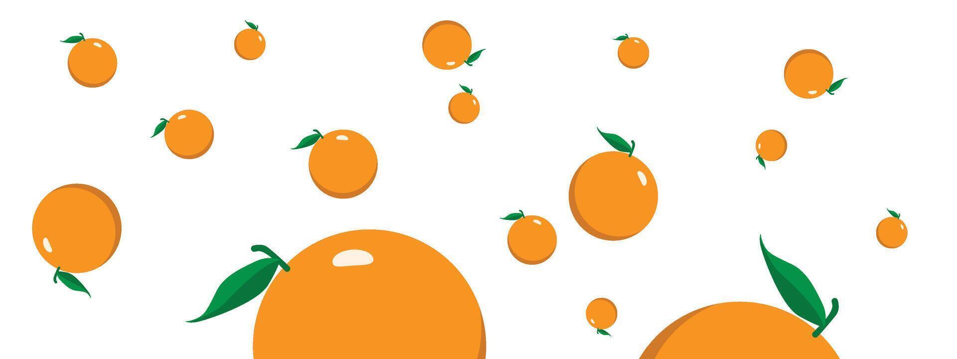 Flying fresh Orange fruit isolated on background, popular fruit. vector