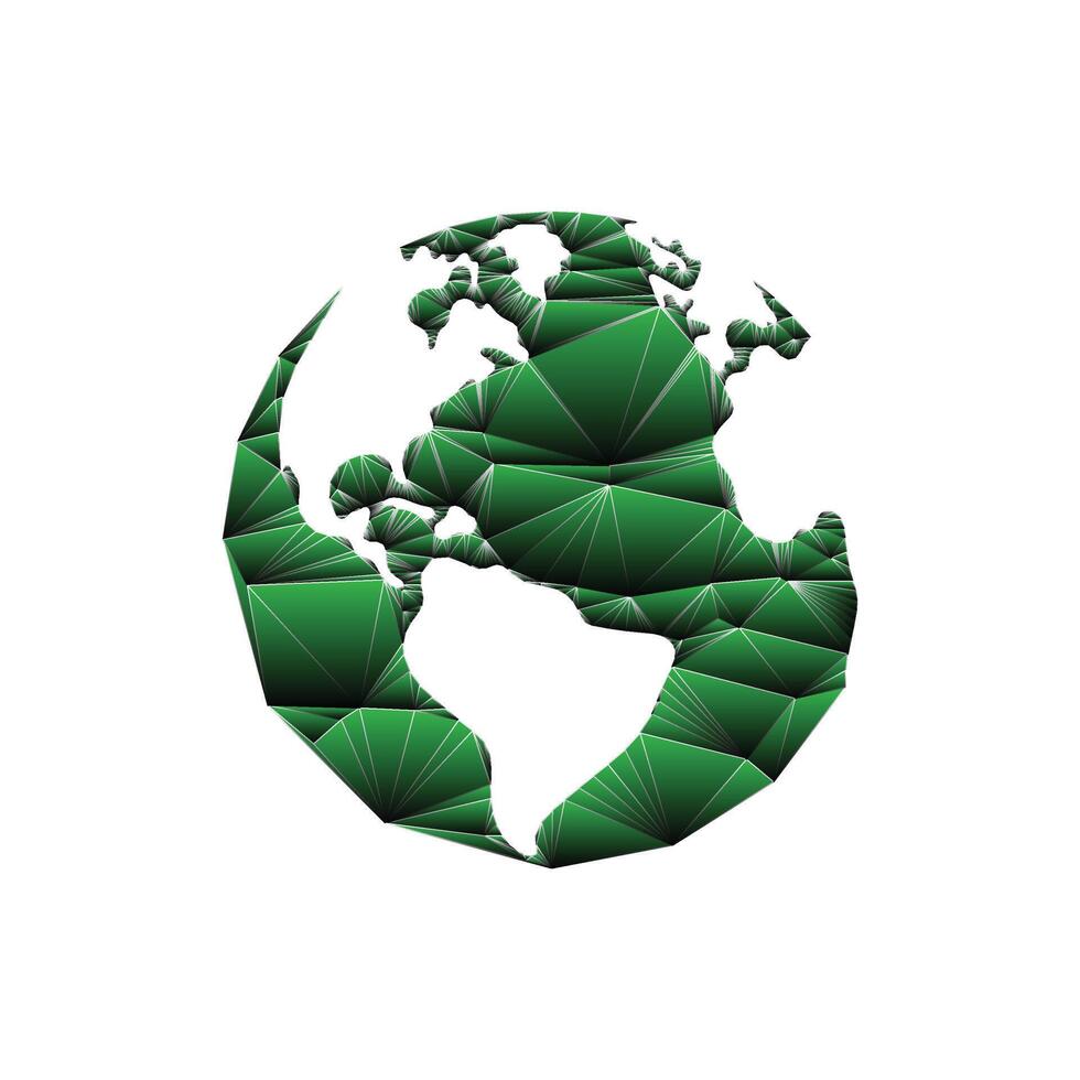 Earth globes geometric triangle design. illustration. vector