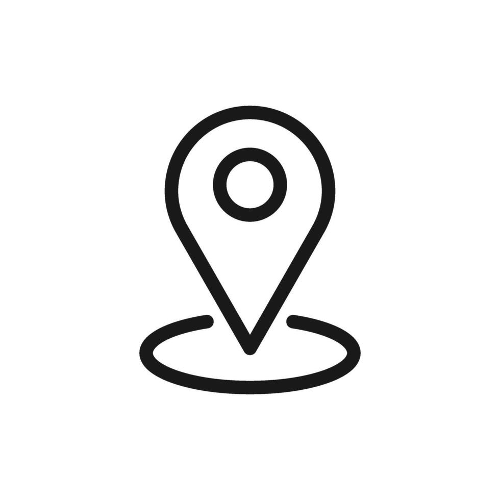 Pin location map outline icon symbol isolated on white. illustrator vector