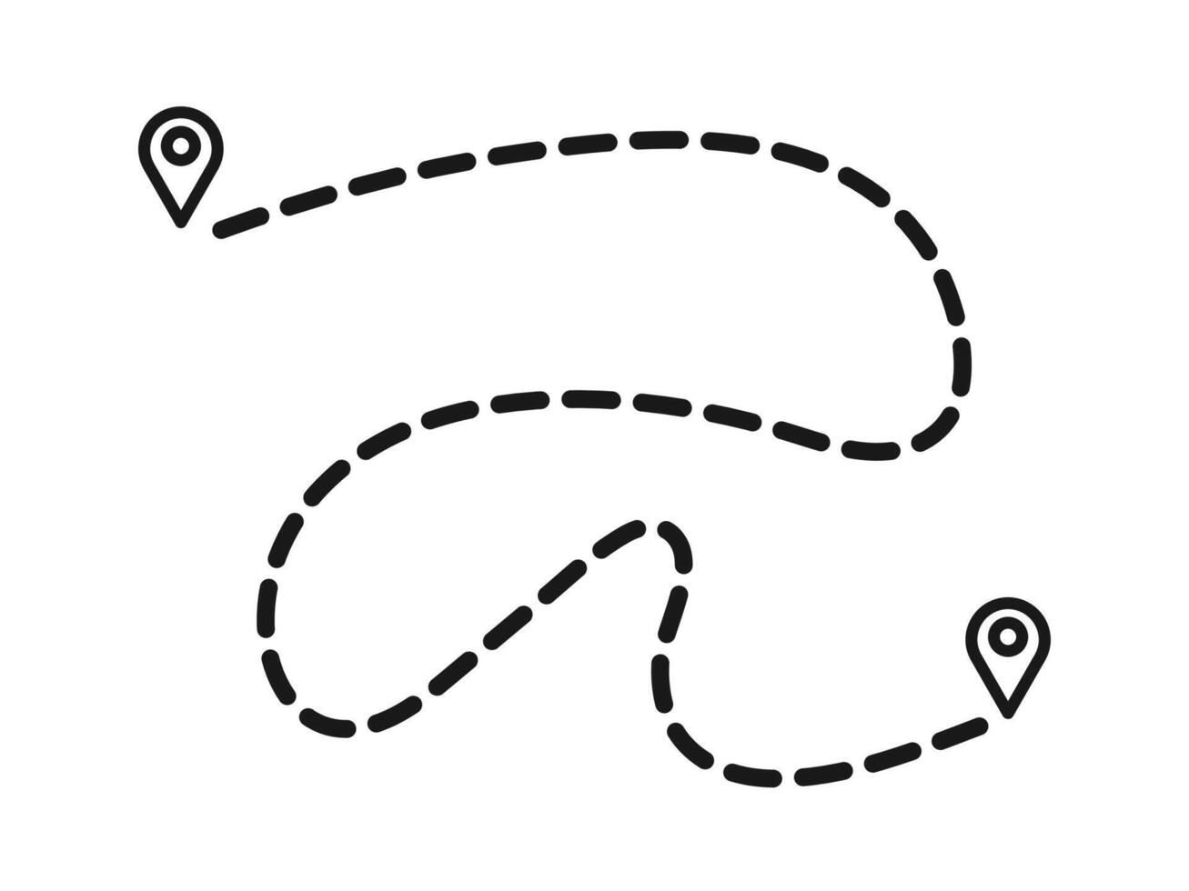 Location pin road line illustration vector