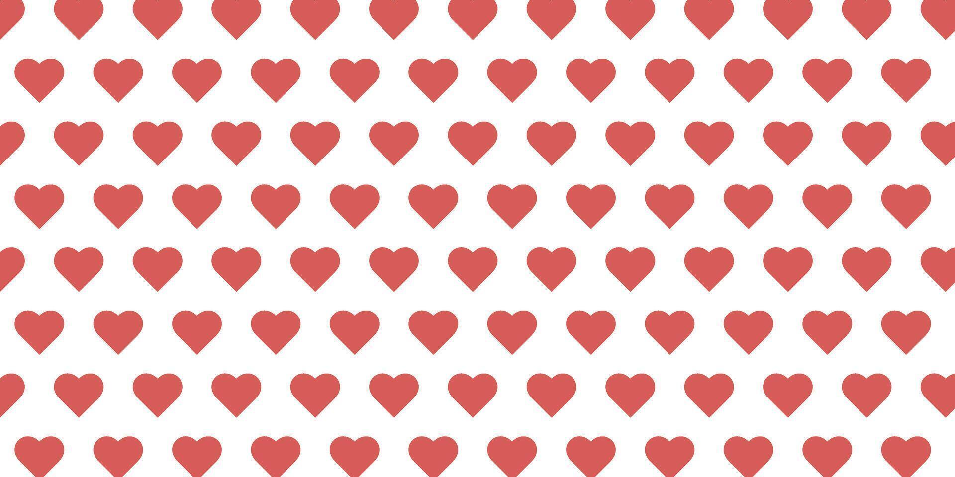 Red love heart pattern, Decorative wallpaper . vector