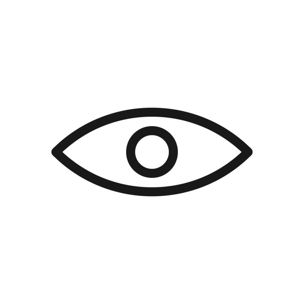 Visible eye outline icon symbol. illustrator vector