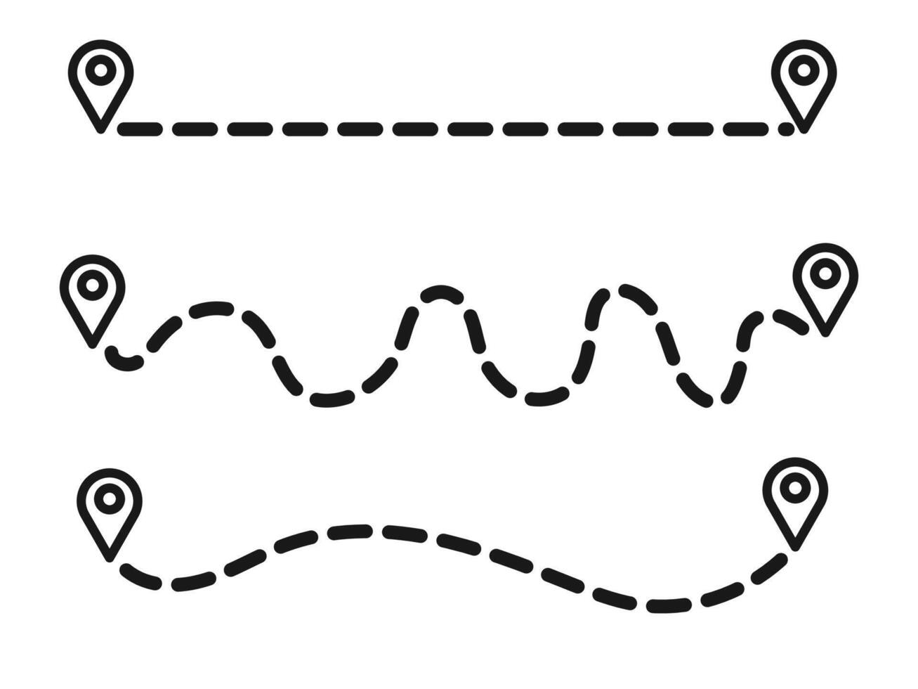 Pin location map road dash outline . illustrator vector
