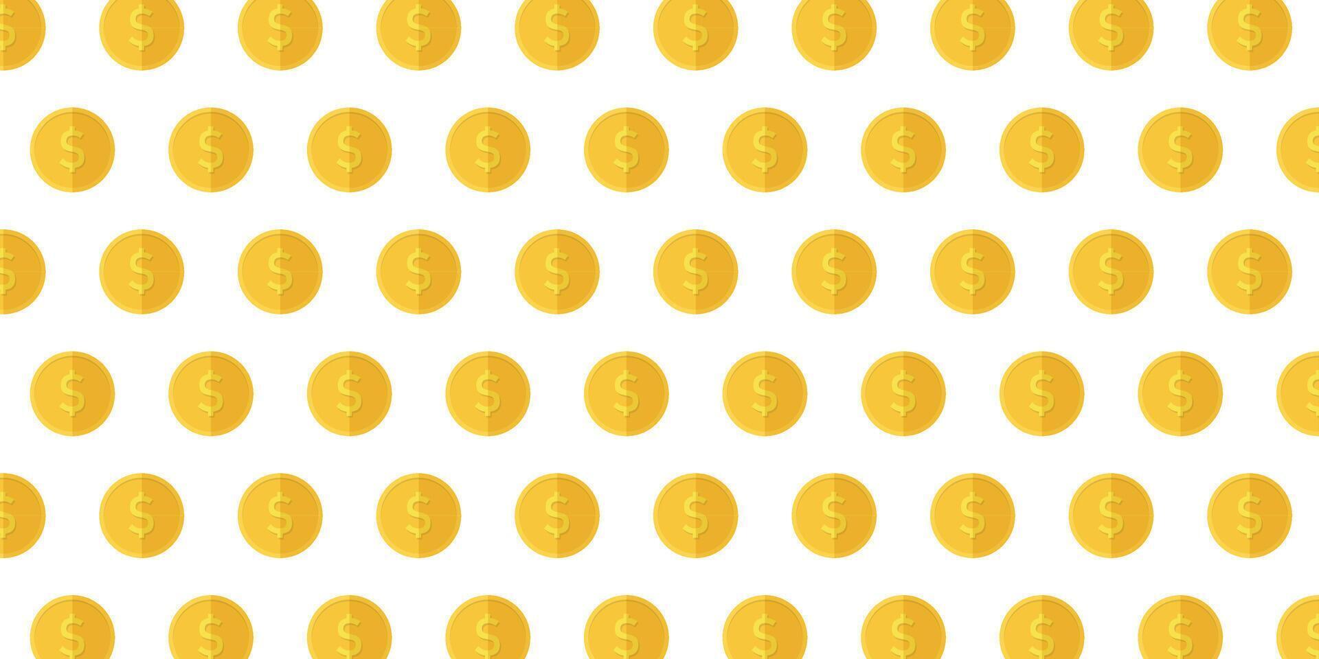pattern with dollar coins . vector