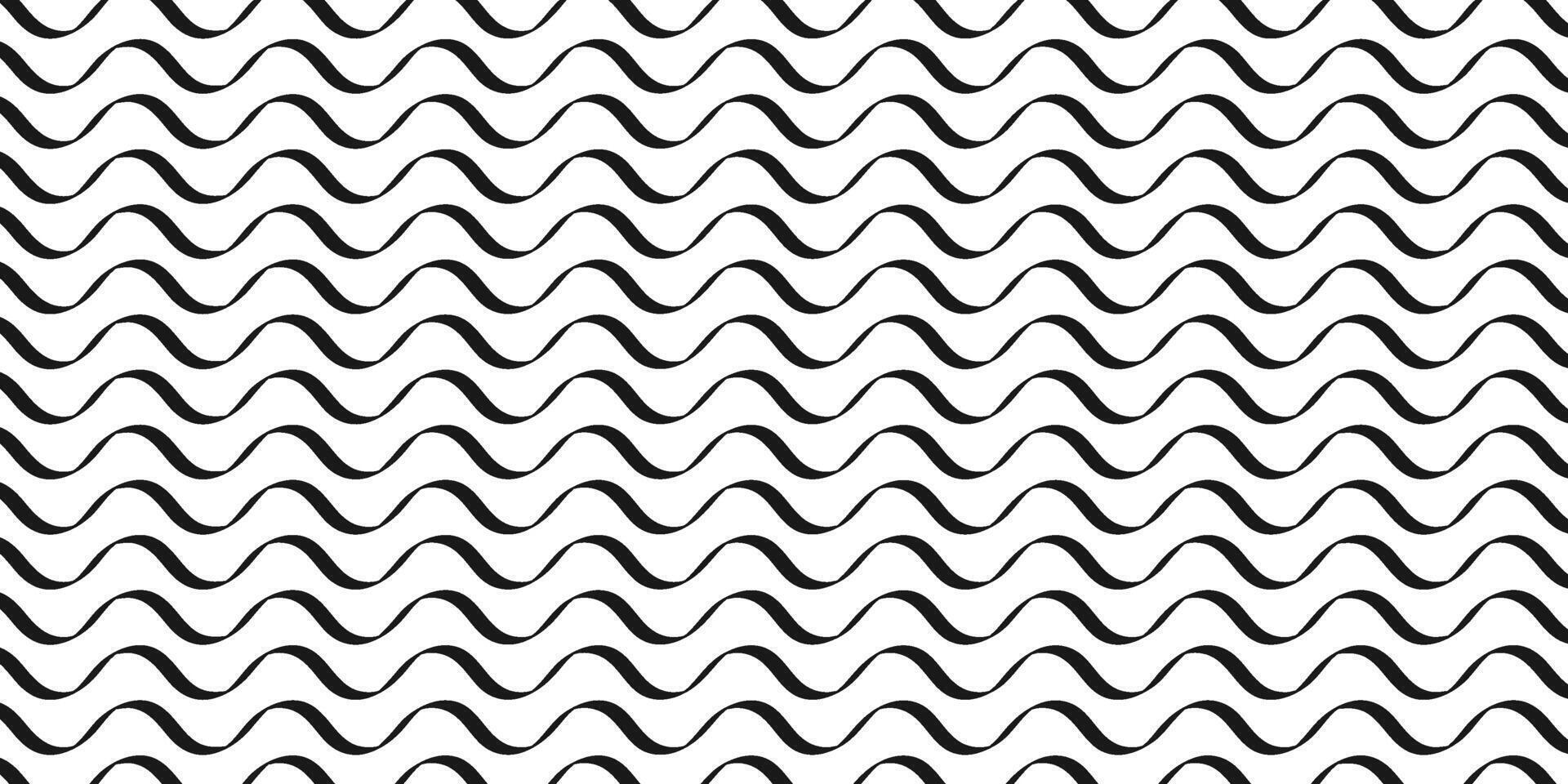 Abstract black wavy line pattern background vector