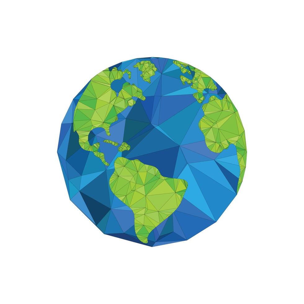 Earth globe geometric modern plexus effect. illustration. vector