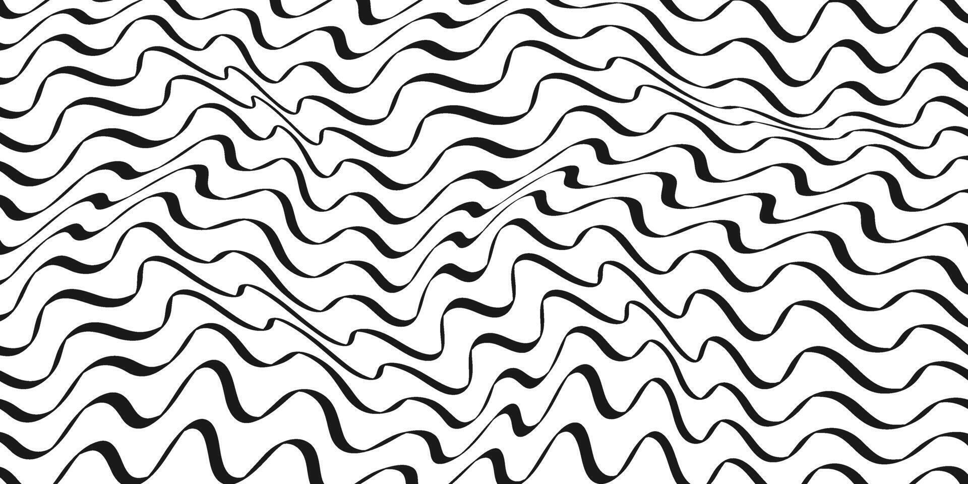 Abstract black wavy line background vector