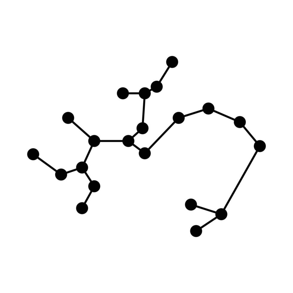 Trendy astrology sagittarius zodiac constellation. illustration vector