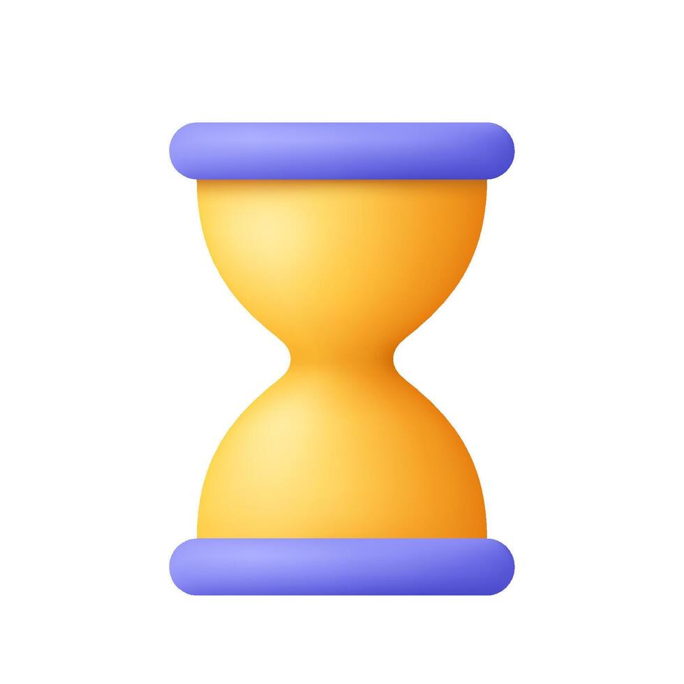 Hourglass, sand clock. Business, time and deadline concept. 3d icon. Cartoon minimal style. vector