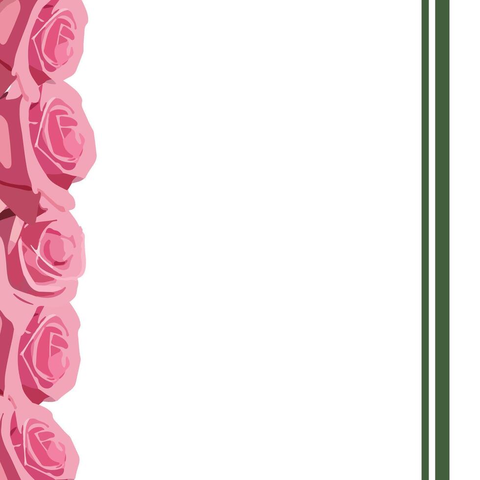 vertictal template with space for text with pink roses vector