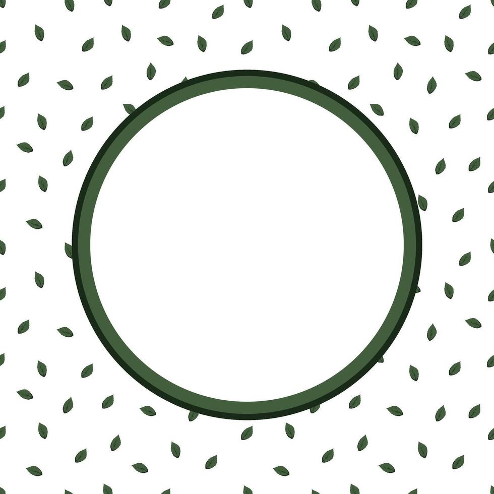 card with a frame with green leaves vector