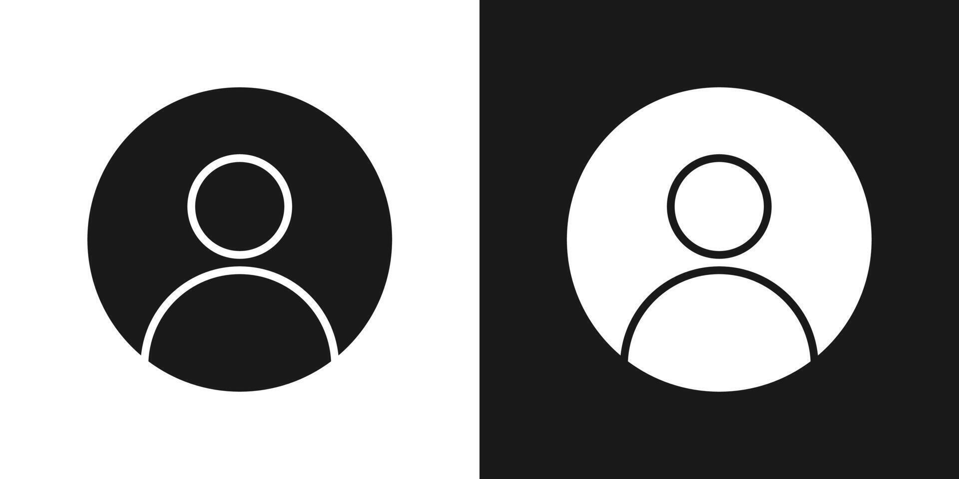 Profile user black and white set icon vector