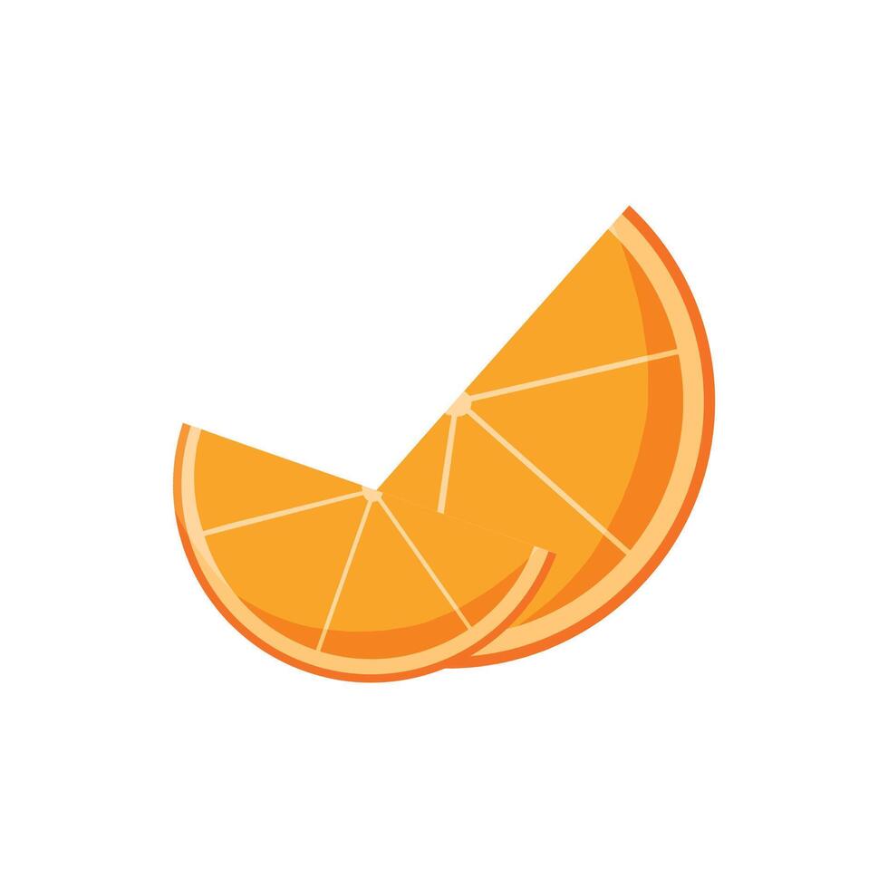 Orange slice fruit flat design isolated on white background . vector
