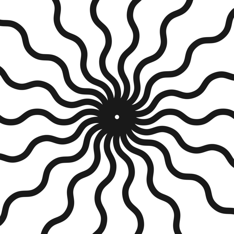 Radial wavy line shape illustration vector