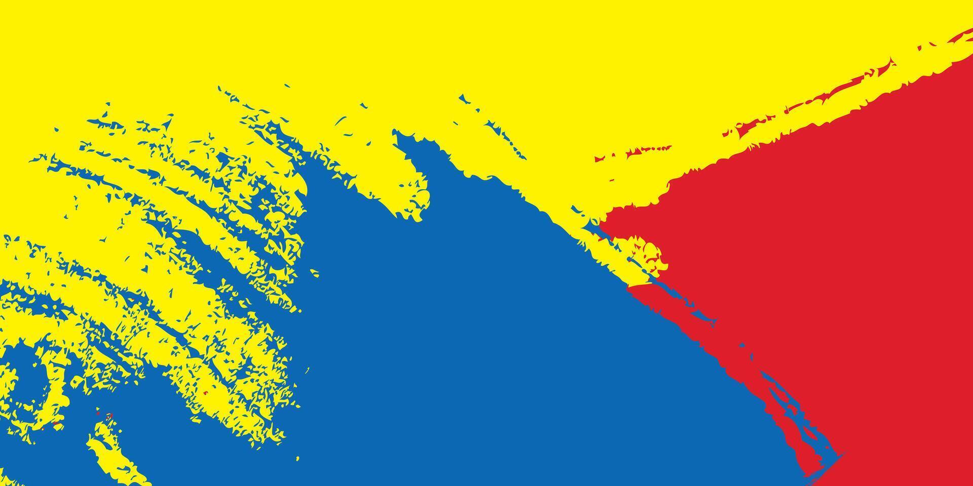 Primary colors background, blue, red, and yellow.Modern design colorful art with paint brush style. illustration. vector