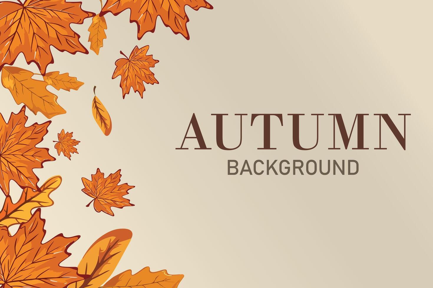 Autumn leaves background. Frame or autumn banner with orange bright leaves. Autumn concept. vector