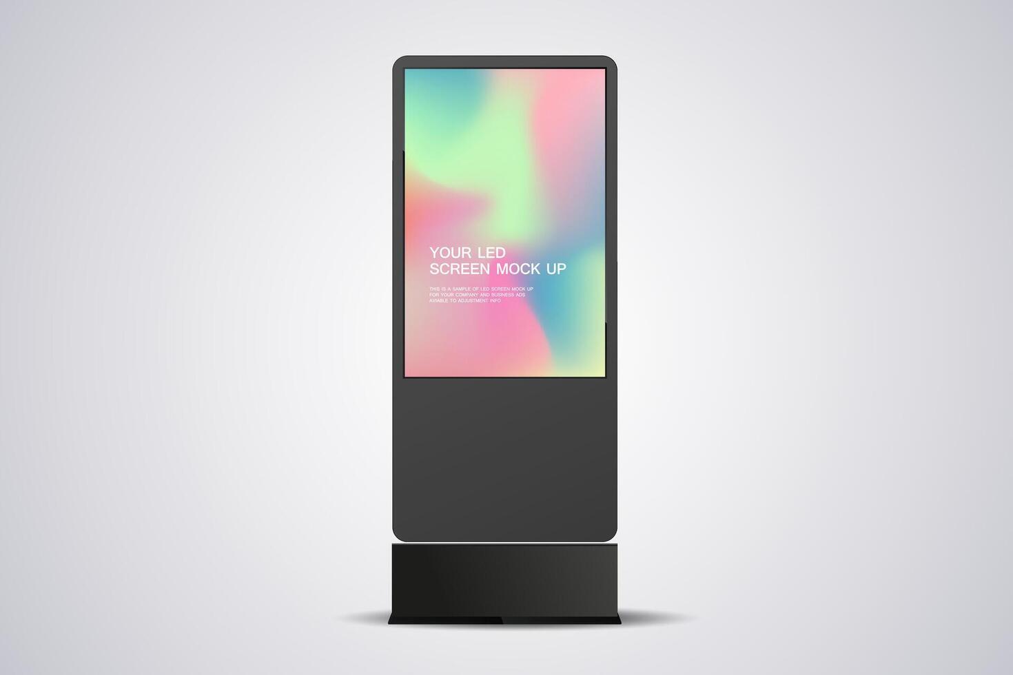 A LED Screen Mockup in 3Ds of Realistic screen light box for out door signage design. 3Ds LED mock up Illuminated lightbox with empty space vector