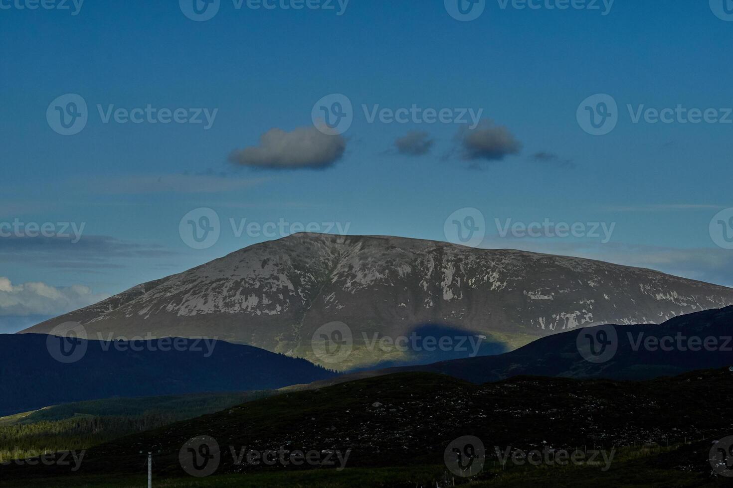 Blue sky clouds ireland bog landscape photo