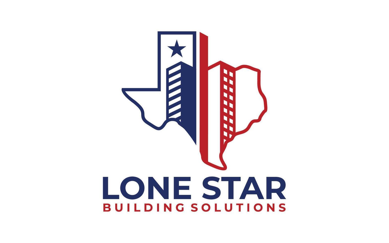 Building logo with Lone star texas. city building abstract for logo design inspiration vector