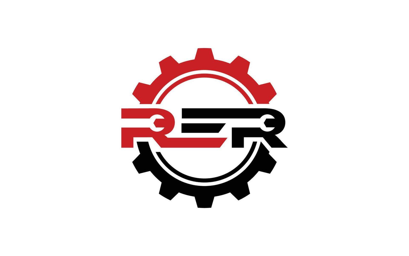 Gear and wrench mechanic with initial logo design vector